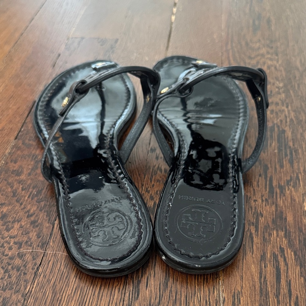 Tory Burch Black Logo Sandals - Picture 7 of 10